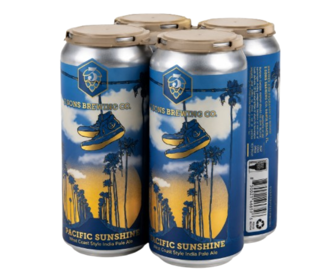 Three Sons Pacific Sunshine West Coast IPA 16oz 4-Pack Can