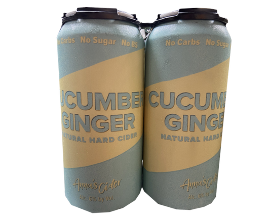 Annas Cider Cucumber Ginger 16oz 4-Pack Can