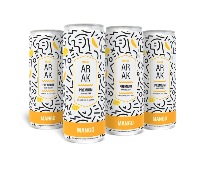 Miami Arak Mango Hard Seltzer 12oz 4-Pack Can