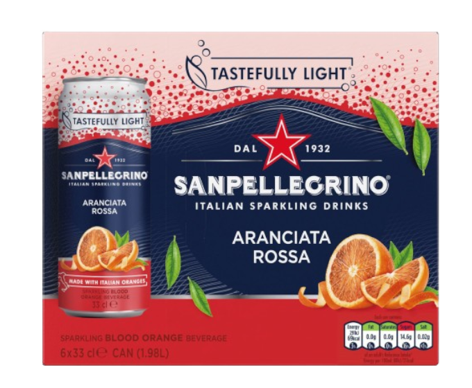 San Pellegrino Aranciata Rossa 330ml 6-Pack Can