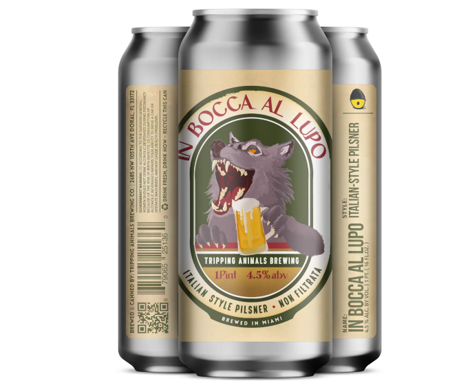 Tripping Animals In Bocca AI Lupo 16oz 4-Pack Can