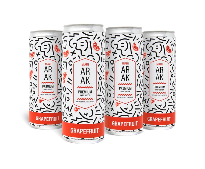 Miami Arak Grapefruit Hard Seltzer 12oz 4-Pack Can