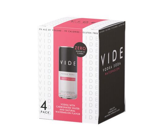 Vide Watermelon Vodka Soda 12oz 4-Pack Can