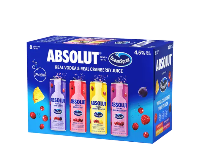 Absolut Ocean Spray Assorted 355ml 8-Pack Can