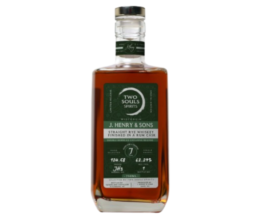 Two Souls J Henry & Sons 7-Year Rum-Cask Finished Rye 750ml