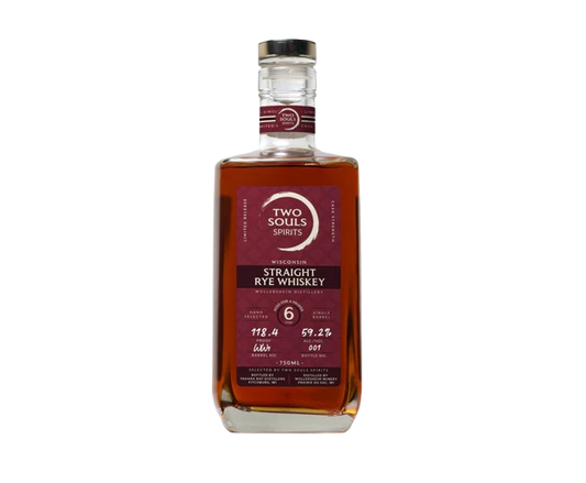 Two Souls Wollersheim 6 Years  Straight Rye 750ml