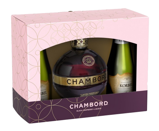 Chambord Gift Set 375ml (With 2 Korbel 187mls)