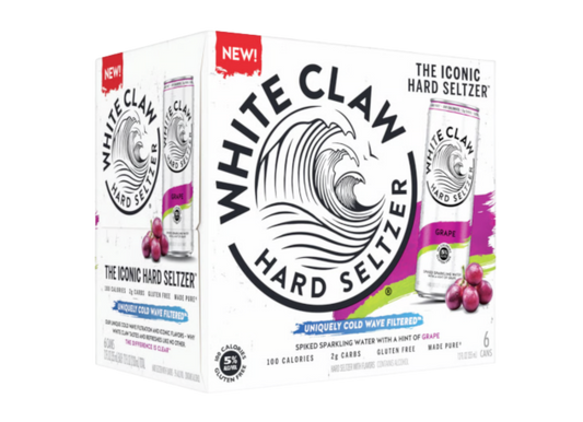 White Claw Hard Seltzer Grape 12oz 6-Pack Can